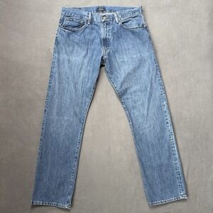 Polo Ralph Lauren Jeans Mens 33x32 Blue Hampton Relaxed Straight Mid Rise‎ Denim